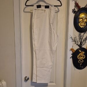 Calvin Klein White Straight Leg Trousers
